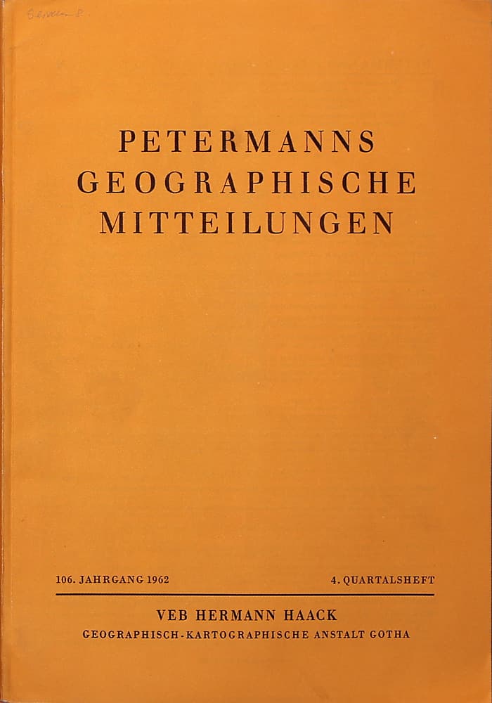 Cover of Petermanns Geographische Mitteilungen, volume 106, fourth quarter, 1962